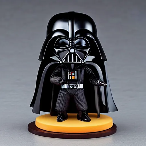 Prompt: cute anime figurine of darth vader