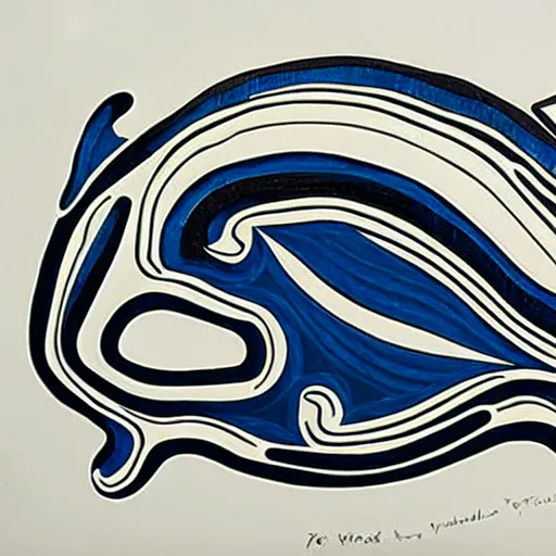 Image similar to whale in style of haida gwaii, pacific northwest coast, native american art, clean