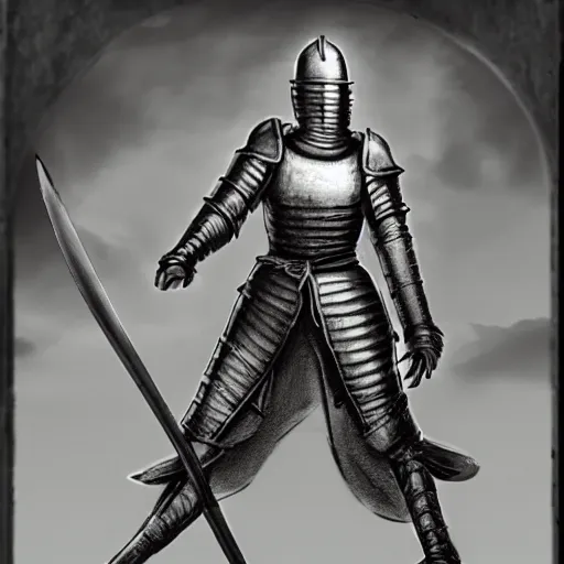 Image similar to Female Knight holding sword