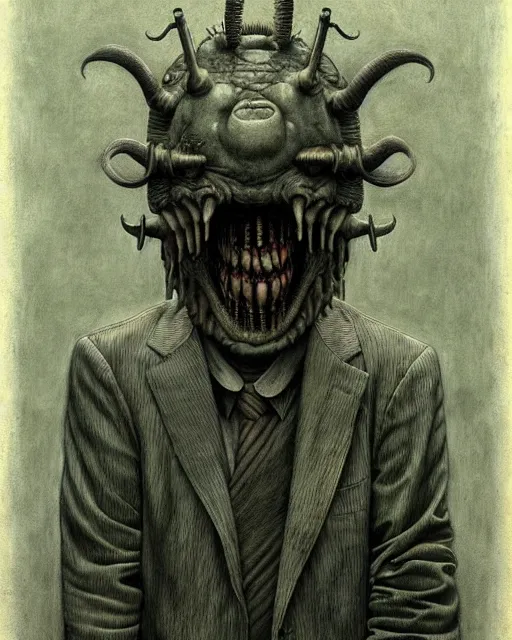 Image similar to a realistic detailed portrait painting of a monster by john kenn mortensen, santiago caruso, synthwave cyberpunk psychedelic vaporwave