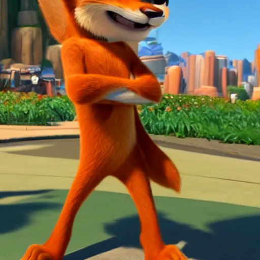 Image similar to nick wilde from zootopia, pixar style