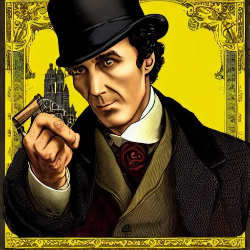 Image similar to sherlock holmes in the style of james c. christensen