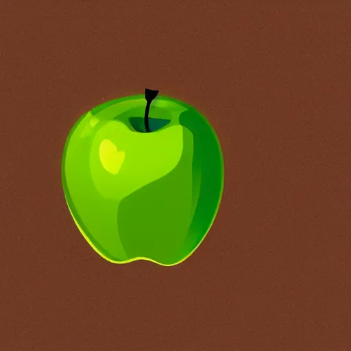 Image similar to studio shot of green apple shaped like a dog, isometric perspective, green background