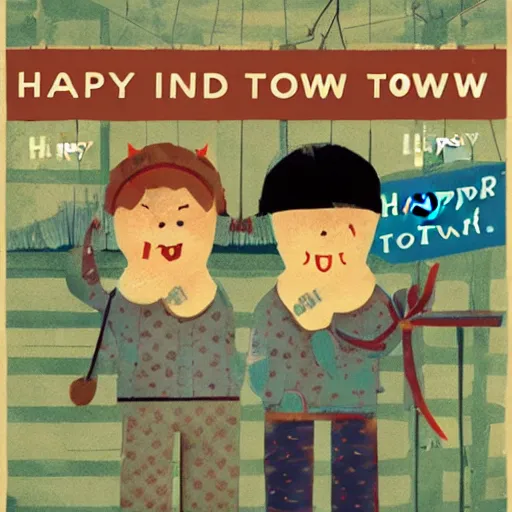 Image similar to happy warm town