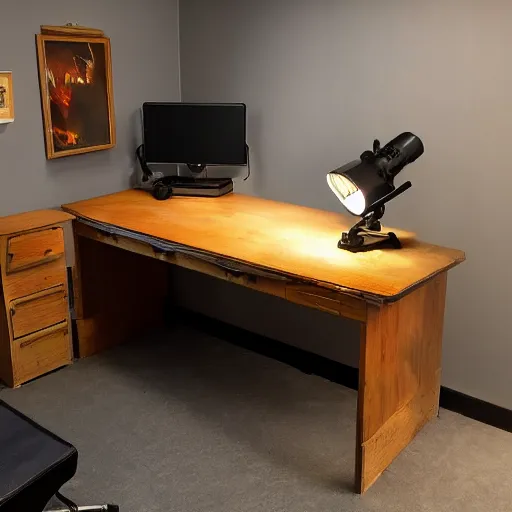 Image similar to a desk made out of thunder clouds, studio lighting, very detailed, high quality photo