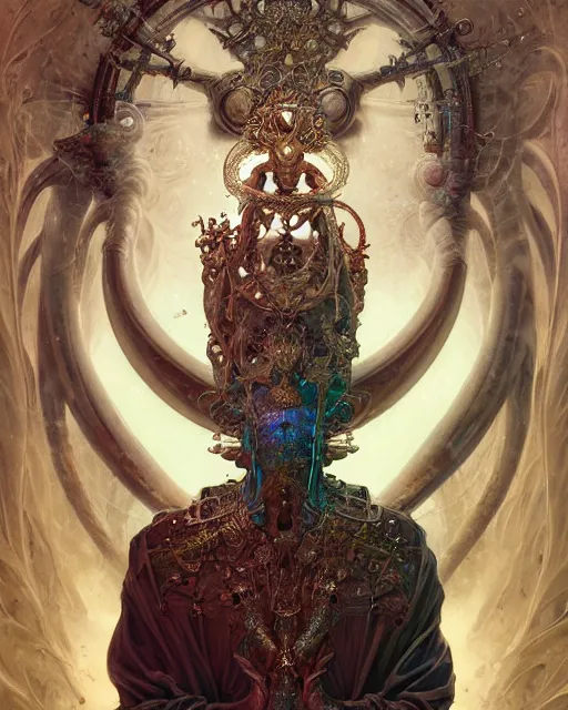 Image similar to a portrait of the hierophant, fantasy portrait made of fractals, ultra realistic, wide angle, intricate details, the fifth element artifacts, highly detailed by peter mohrbacher, hajime sorayama, wayne barlowe, boris vallejo, aaron horkey, gaston bussiere, craig mullins