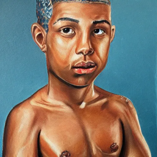 Prompt: a highly detailed painting of a mixed man