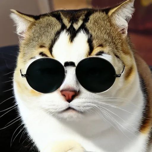 Prompt: a fat longcat is long wearing sunglasses, 8 k, high definition, highly detailed, photo - realistic