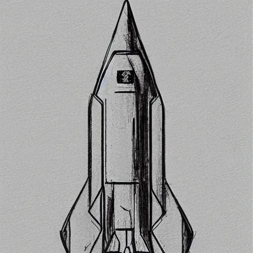 Image similar to lenoardo da vinci sketch of modern rocket