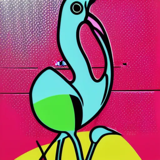 Image similar to flamingo pop art