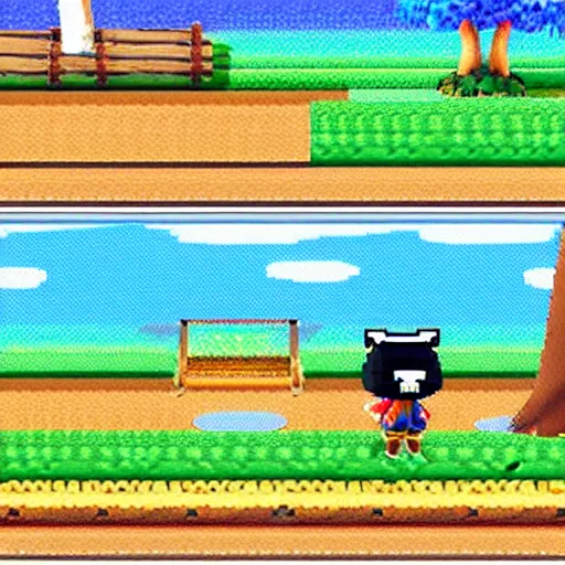 Image similar to Screenshot of Animal Crossing for NES, 1989, 8-bit, pixel art