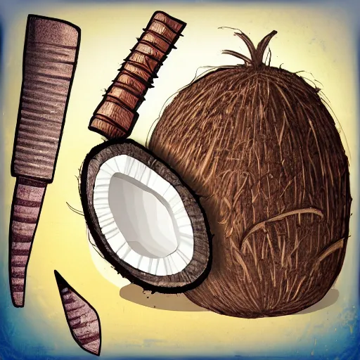 Prompt: a coconut assassin