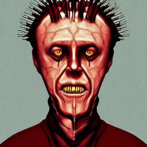 Image similar to Christopher walken as pinhead from Hellraiser,