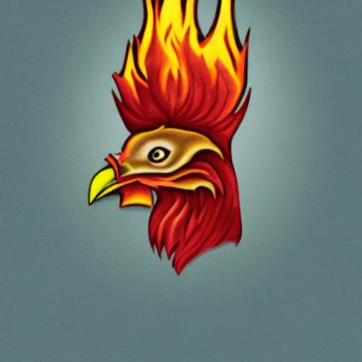 Image similar to chicken made of fire