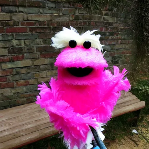 Image similar to hot pink feather boa muppet