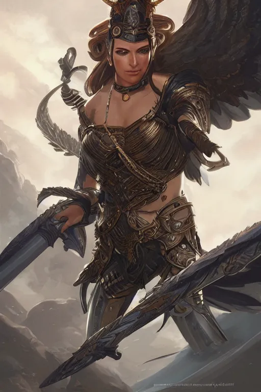 Image similar to amazon valkyrie athena, d & d, fantasy, portrait, highly detailed, headshot, digital painting, trending on artstation, concept art, sharp focus, illustration, art by artgerm and greg rutkowski and magali villeneuve