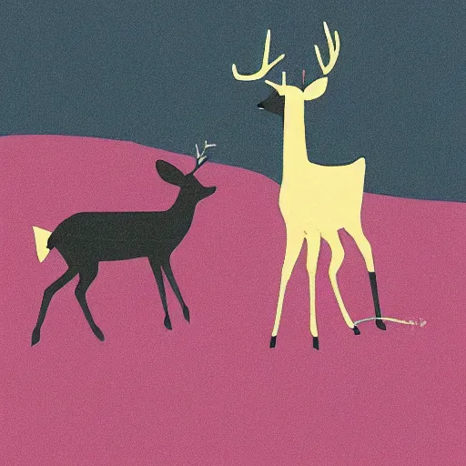 Image similar to deer playing guitar in the style of tatsuro kiuchi