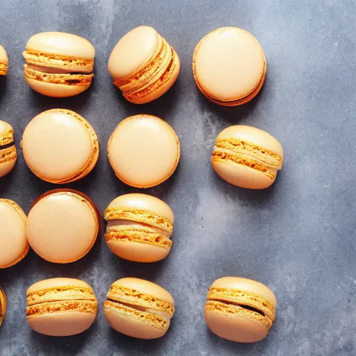 Prompt: photo of oil - flavored macaroons