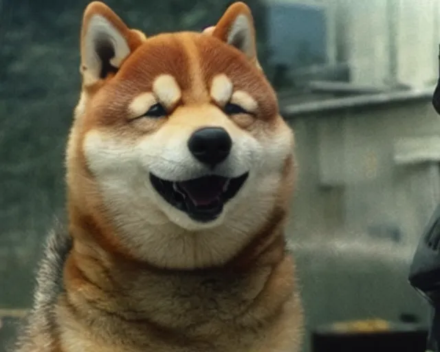 Prompt: godzilla as a shiba inu in a godzilla still film