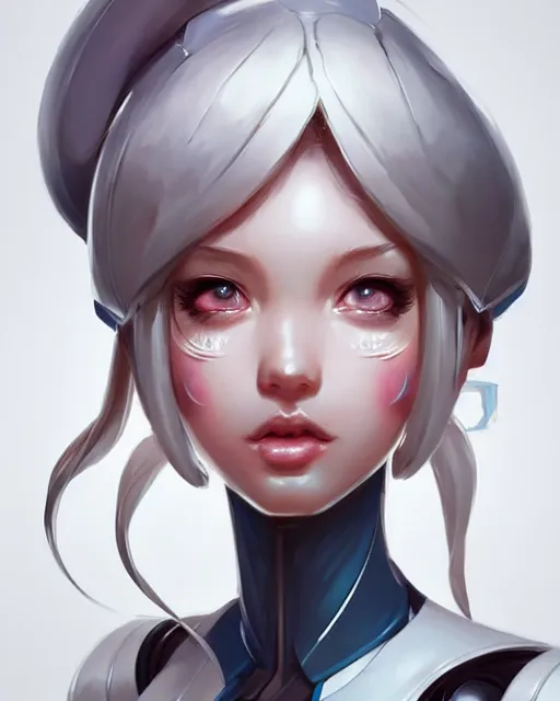 Image similar to character concept art of a robot maid | | cute - fine - face, pretty face, realistic shaded perfect face, fine details by stanley artgerm lau, wlop, rossdraws, james jean, andrei riabovitchev, marc simonetti, and sakimichan, trending on artstation