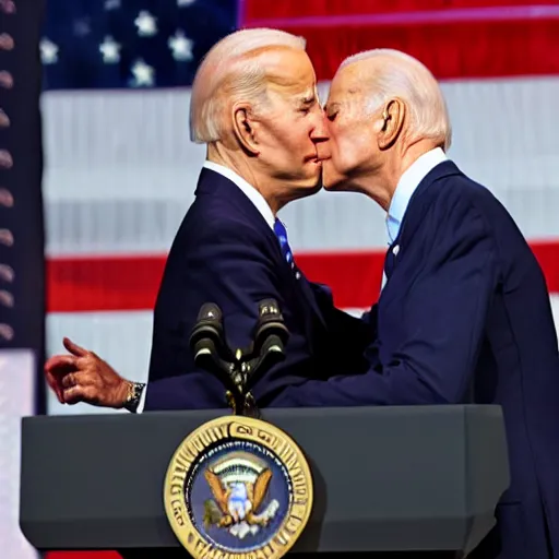 Image similar to Joe Biden kissing himself