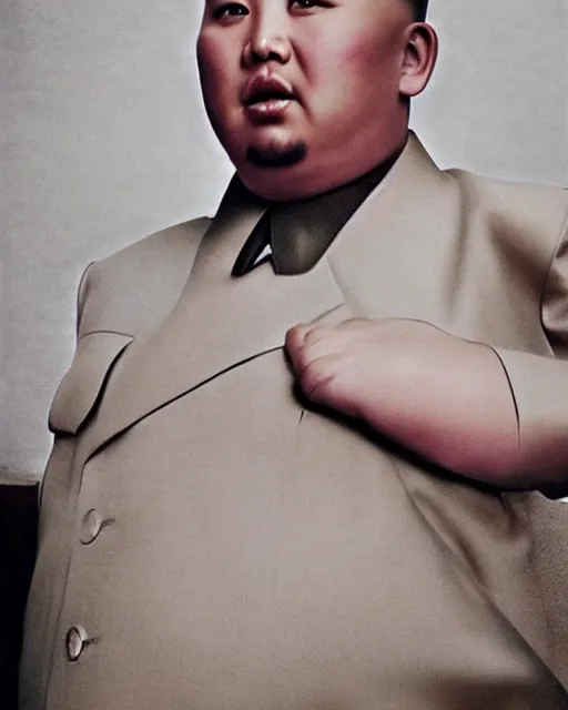 Image similar to portrait photo of kim jong un kardashian taken by annie leibovitz