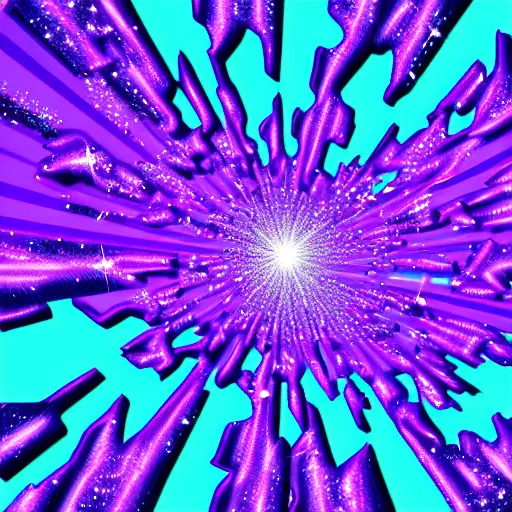 Image similar to Sparkly purple explosion, digital art