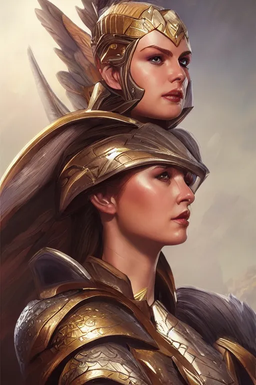 Image similar to amazon valkyrie athena, d & d, fantasy, portrait, highly detailed, headshot, digital painting, trending on artstation, concept art, sharp focus, illustration, art by artgerm and greg rutkowski and magali villeneuve