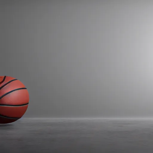 Prompt: studio photo of a floating a leather basketball, hyper realistic, 8 k