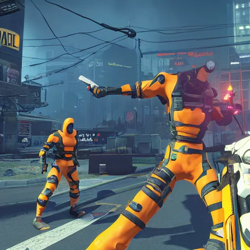 Image similar to Half-Life Gordon Freeman meets Cyberpunk 2077