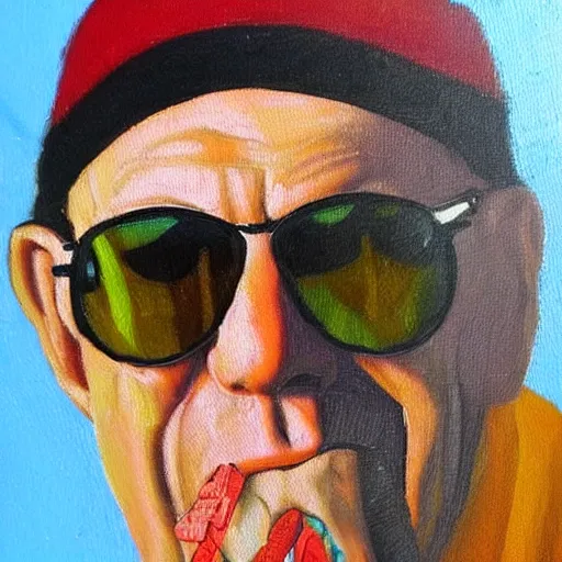 Image similar to oil painting of hunter s. thompson, portrait, old english