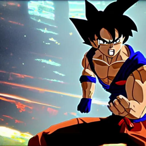 Prompt: son goku watching morbius in the movie theaters, rendered in unreal engine 5, shading, realistic lighting, volumetric lighting