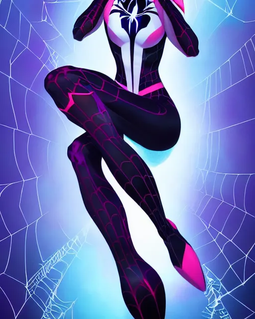 Prompt: Spider-Gwen venom, art by lois van baarle and loish and ross tran and rossdraws and sam yang and samdoesarts and artgerm, digital art, highly detailed, intricate, sharp focus, Trending on Artstation HQ, deviantart, unreal engine 5, 4K UHD image