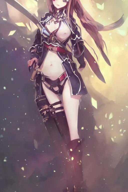 Image similar to Full body Portrait of young, beautiful Alice from Sword Art Online, full of details, watercolor painting, concept art, smooth, by Ina Wong and wlop ，trending on cgsociety and artstation，8kHDR，light effect