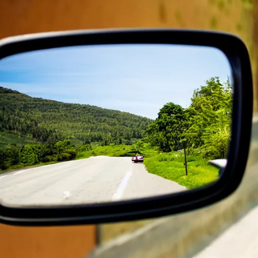 Image similar to view in rear view mirror