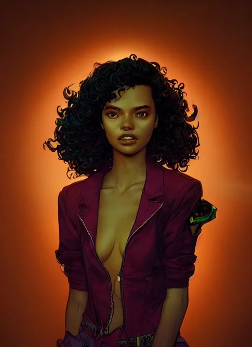 Image similar to portrait of marina nery, falling in love, glowing with heart aura. sharp focus, cinematic pose, cinematic lighting, unreal engine render. art by josan gonzales and moebius and deathburger.