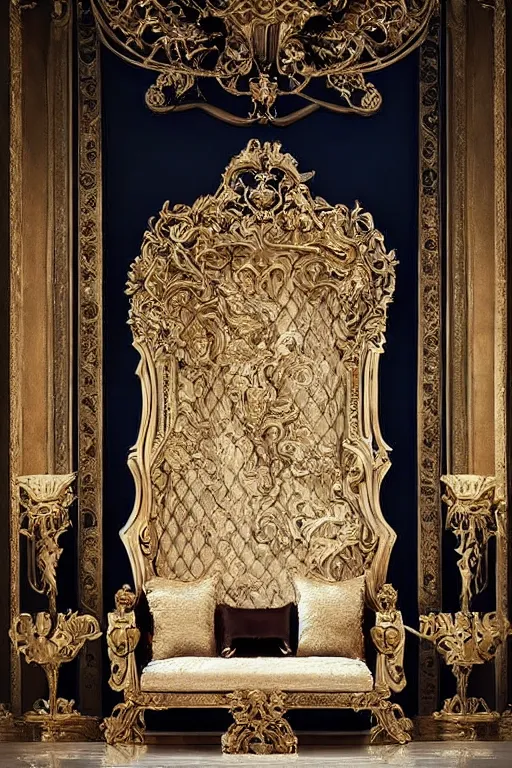 a royal throne in the royal palace, Ultra Lux