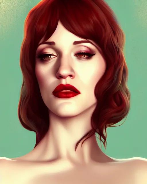 Prompt: kat dennings christina hendricks jennifer tilly, in a dress, by wlop and ilya kuvshinov and artgerm, gorgeous beautiful, stunning, deviant, arrogant