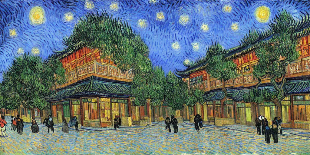 Image similar to the chengdu, by vincent van gogh