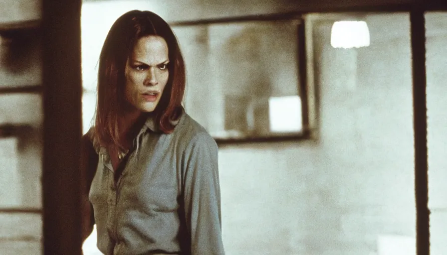 Image similar to a film still of Hilary swank as clarice starling in the silence of the lambs movie