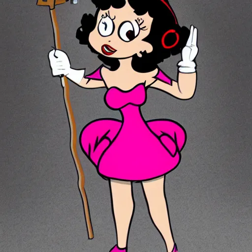 Prompt: Betty Boop wearing an executioner's hood
