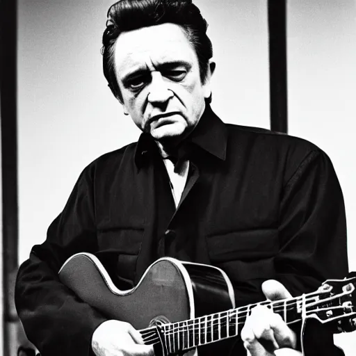 Prompt: johnny cash at fulsome prison