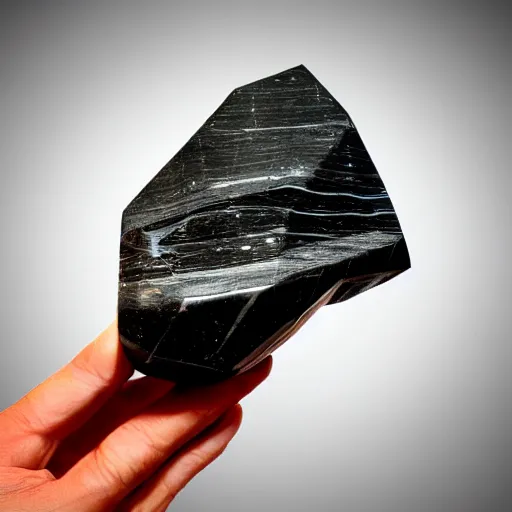 Image similar to a giant shungite mineral, a huge rock with natural shape, noble elite shungite, silver shungite