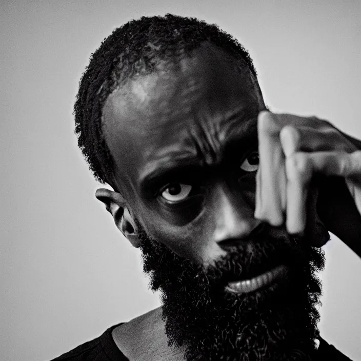 Prompt: mc ride from death grips, - wide shot, detailed, photography, realistic