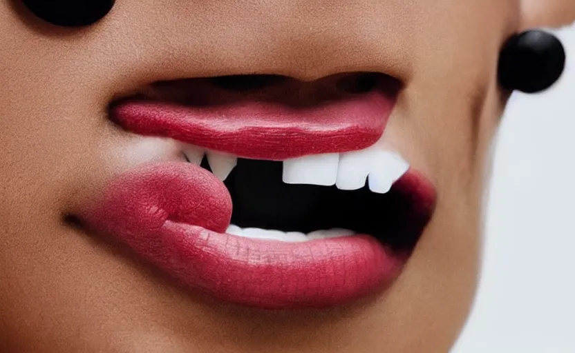 Image similar to new iphone emoji of biting your lip