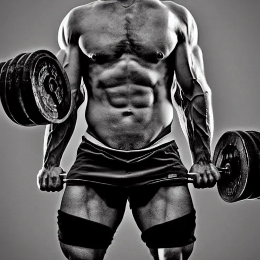 Image similar to a man lifting weights, sport, epic, motivational, art