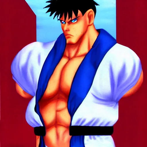 Ryu from Street Fighter 2 by Tite Kubo, Stable Diffusion