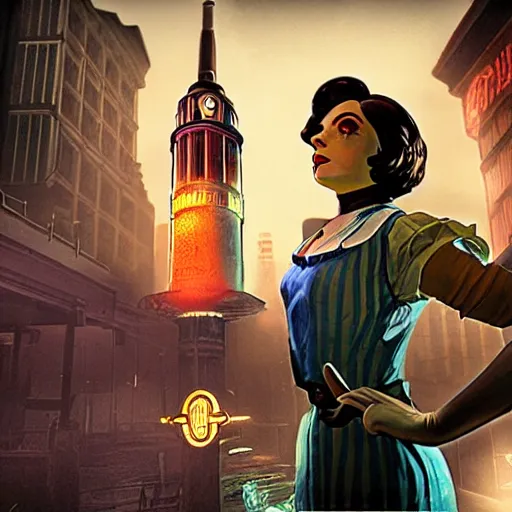 Elizabeth from Bioshock Infinite, wallpaper, Stable Diffusion