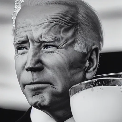 Prompt: photo of joe biden with milk poured on his face, cinestill, 800t, 35mm, full-HD