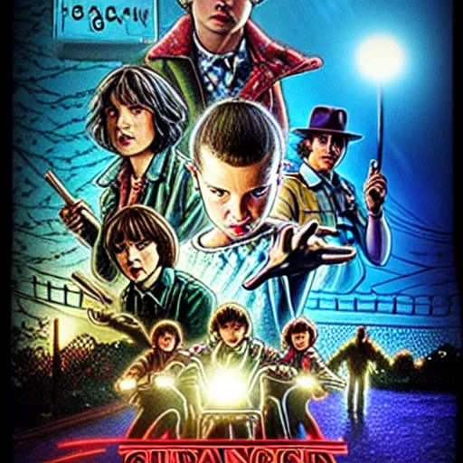 Prompt: stranger things movie poster